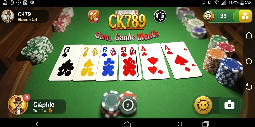 Screenshot CK789 menampilkan gameplay Gaple yang seru dan interaktif.