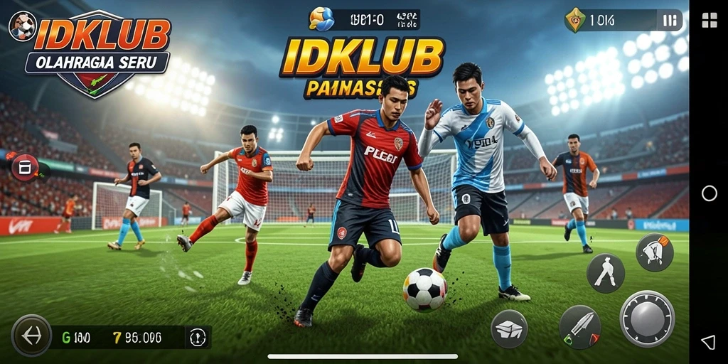 Screenshot IDKLUB menampilkan aksi seru dalam gameplay olahraga.