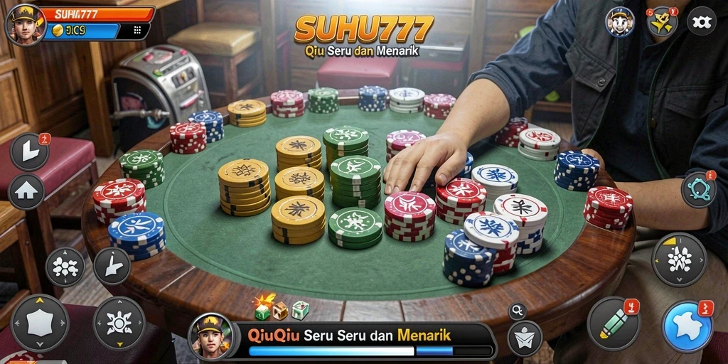 Tampilan interaktif gameplay QiuQiu di SUHU777.